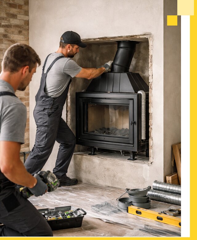 Установка каминных топок в Донском: монтаж, подключение