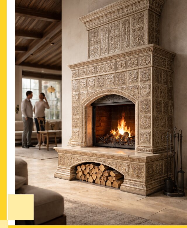 Купить изразцовый камин в Донском от 253300 р. | ЭриданДнс