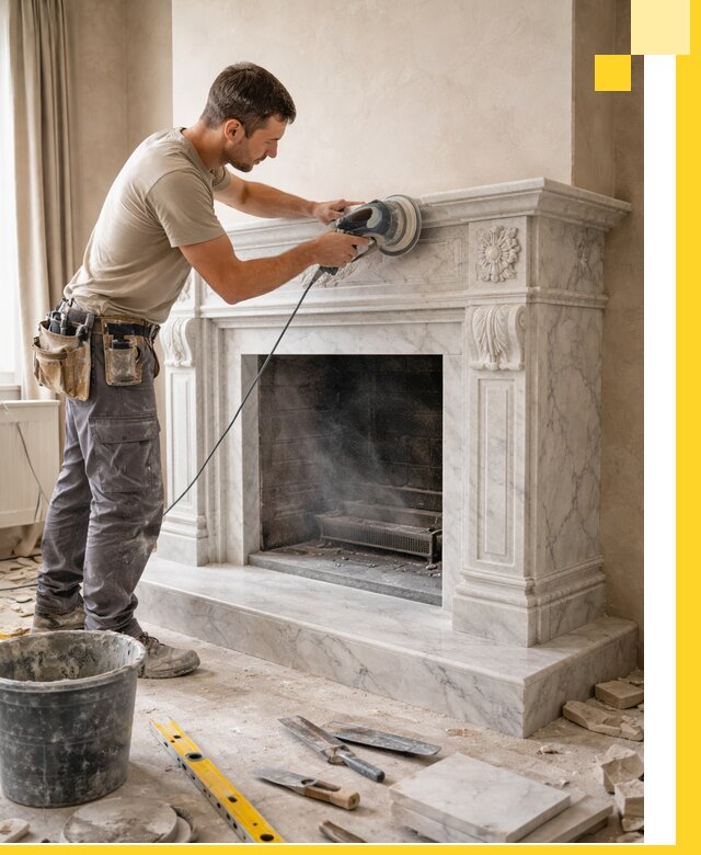 Изготовление и установка мраморных каминов в Донском под ключ