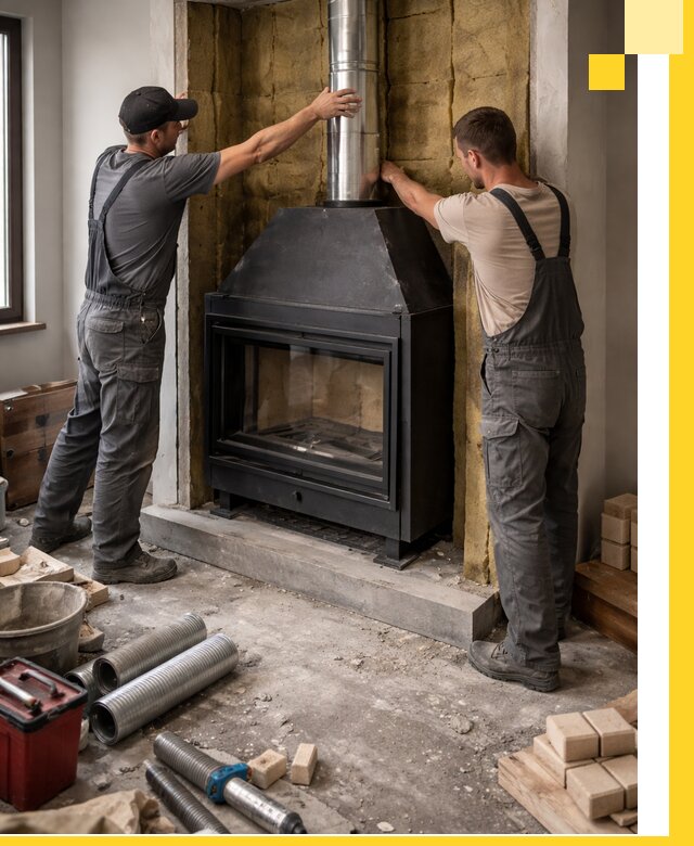 Изготовление и монтаж закрытых каминов в Донском под ключ