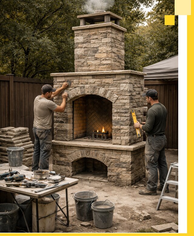 Проектирование и установка уличных каминов в Донском