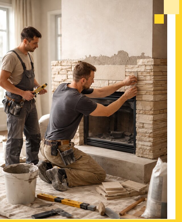 Установка и монтаж каминов для загородного дома в Донском