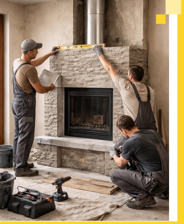 Профессиональный монтаж каминов под ключ в Донском для дома