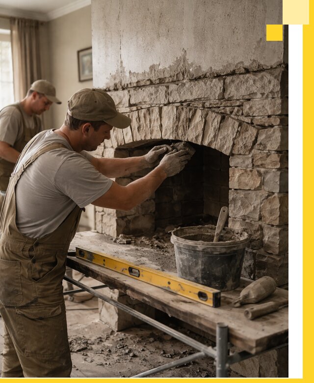 Изготовление каминов под ключ в Донском, монтаж и отделка