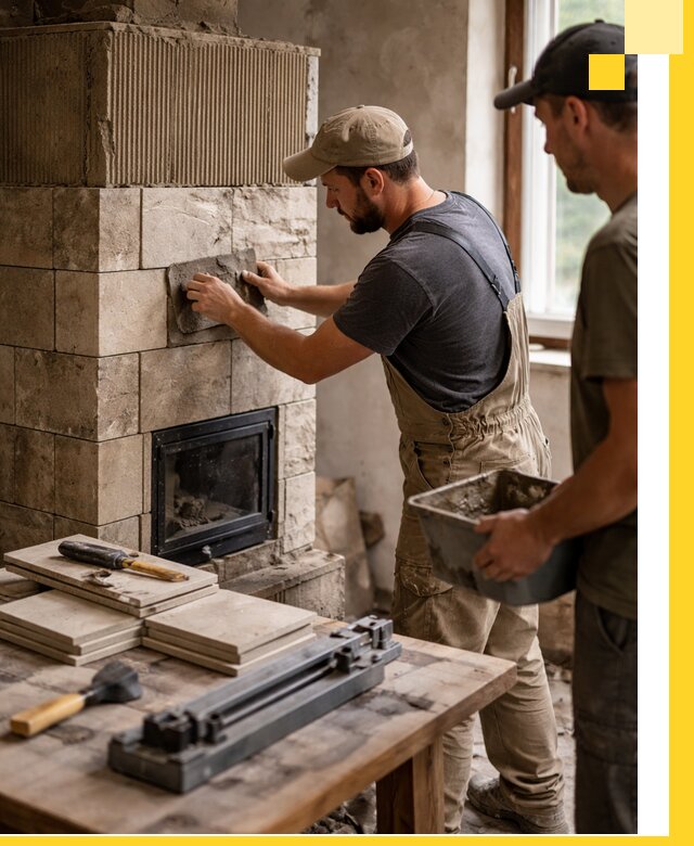 Профессиональная облицовка печей в Донском: керамика и камень