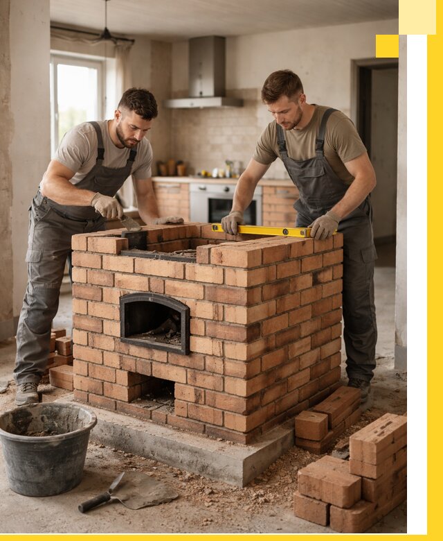 Установка и монтаж печей в частном доме в Донском под ключ