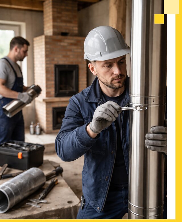 Профессиональный монтаж дымоходов для печей в Донском