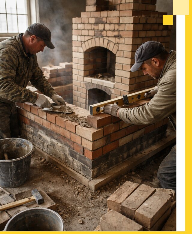 Изготовление и монтаж печей и каминов из кирпича в Донском