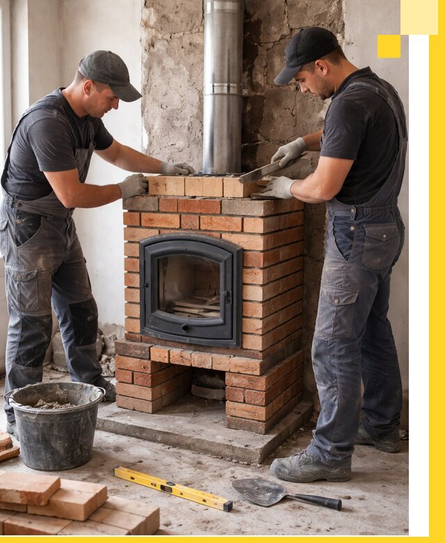 Монтаж печи камина под ключ в Донском с гарантией и пусконаладкой