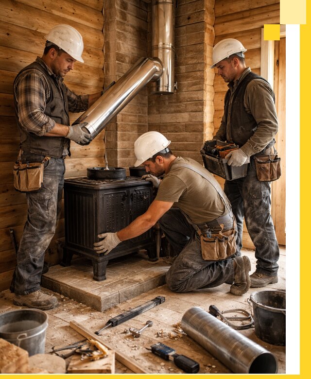 Профессиональный монтаж банных печей и дымоходов в Донском