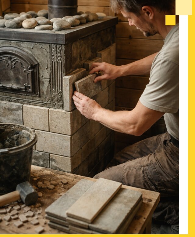 Облицовка банных печей в Донском профессиональная отделка