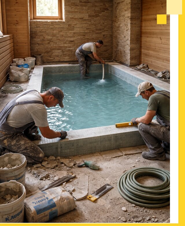 Проектирование и строительство бассейнов для бани в Донском