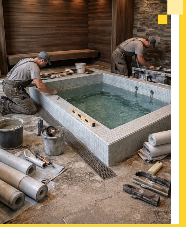 Установка и строительство бассейнов для сауны в Донском