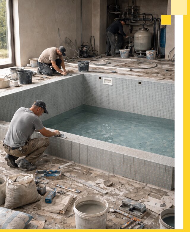 Строительство и монтаж бассейнов в помещении в Донском