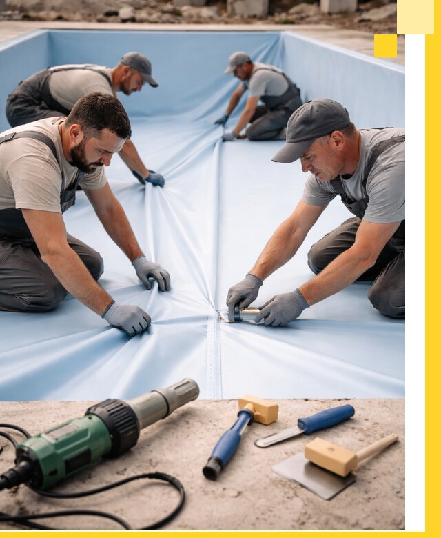 ПВХ пленка для бассейнов с монтажом и гарантией в Донском