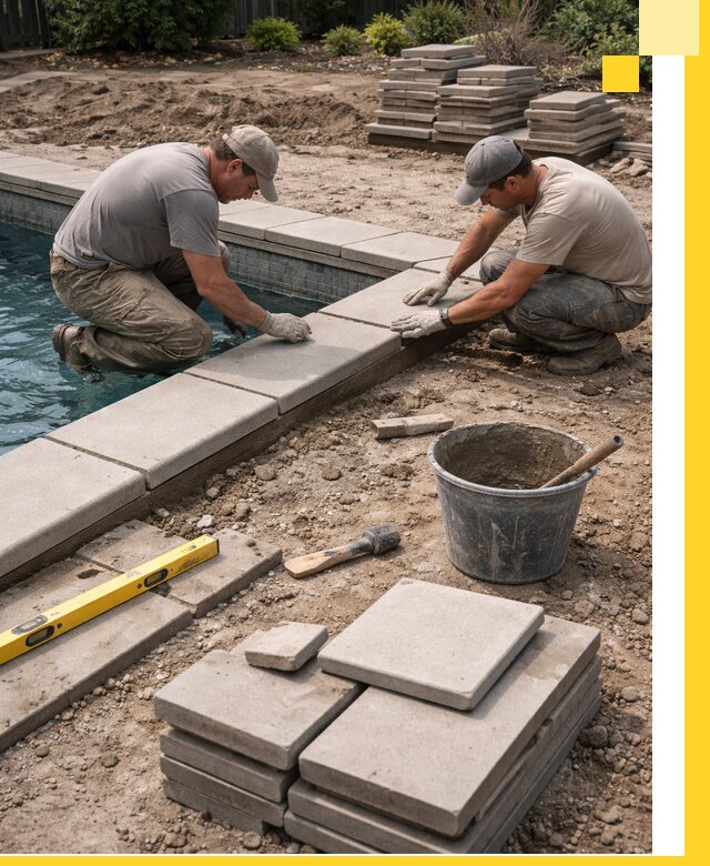 Установка и изготовление копингового камня для бассейнов в Донском
