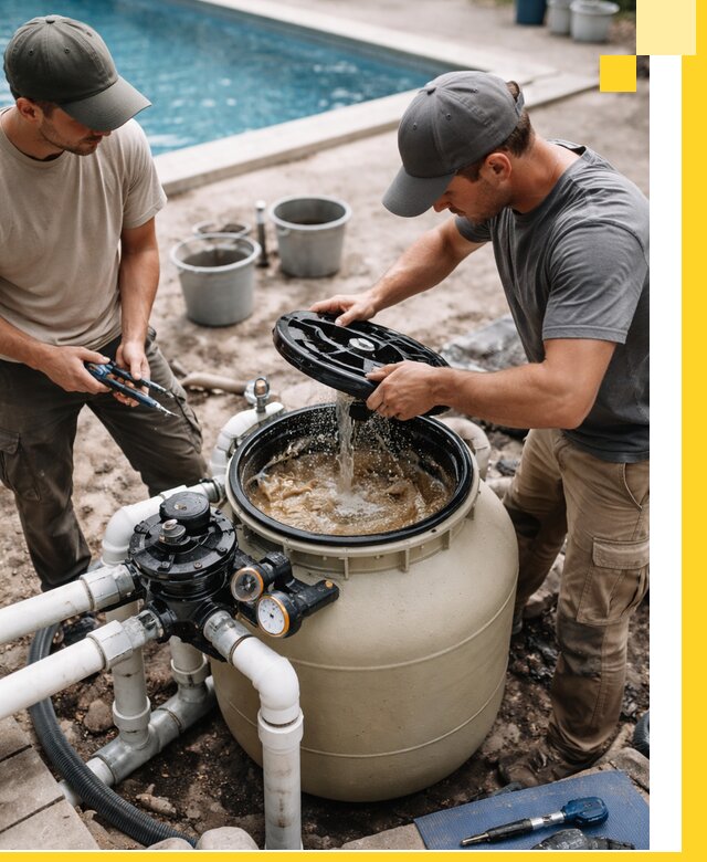 Установка и обслуживание песочных фильтров для бассейнов в Донском