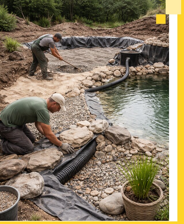 Строительство природных бассейнов и озер в Донском под ключ