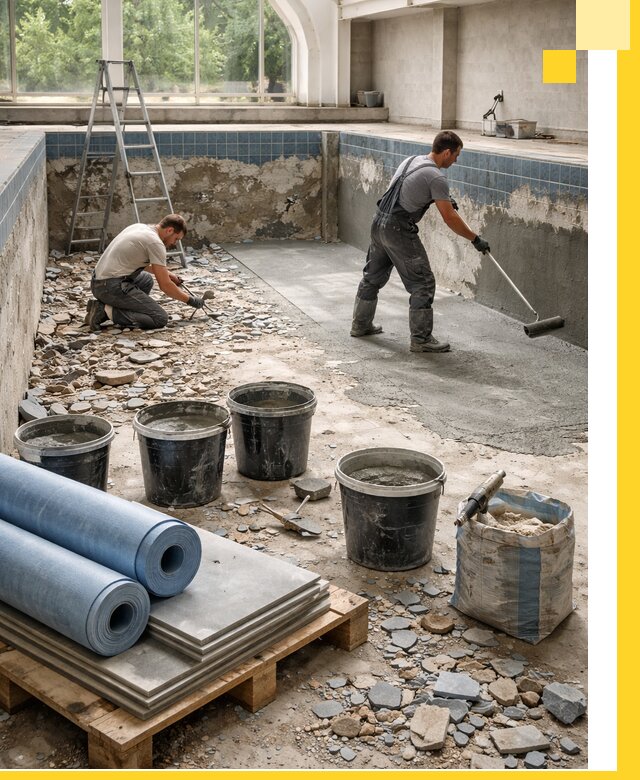 Реконструкция бассейнов в Донском: ремонт, гидроизоляция