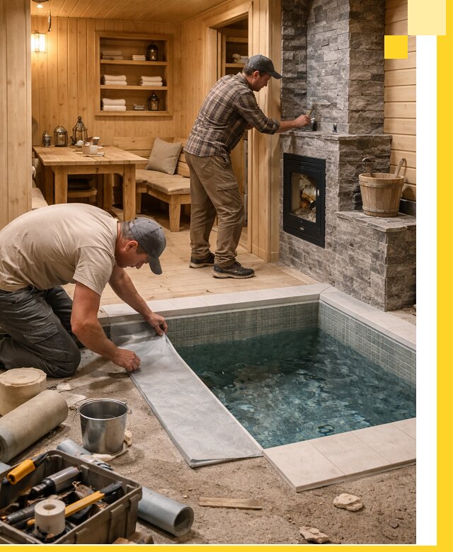 Строительство бань с комнатой отдыха под ключ в Донском