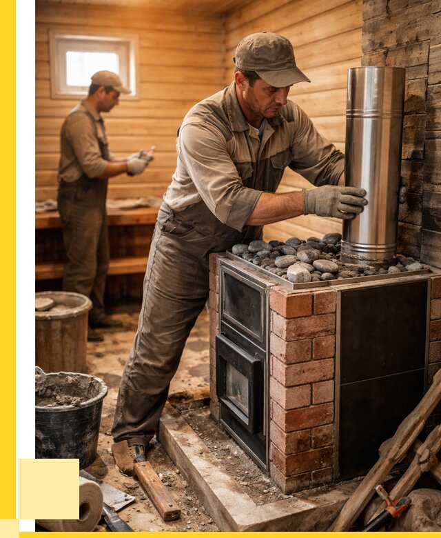 Монтаж печи в бане под ключ в Донском от 20264 р. | ЭриданДнс