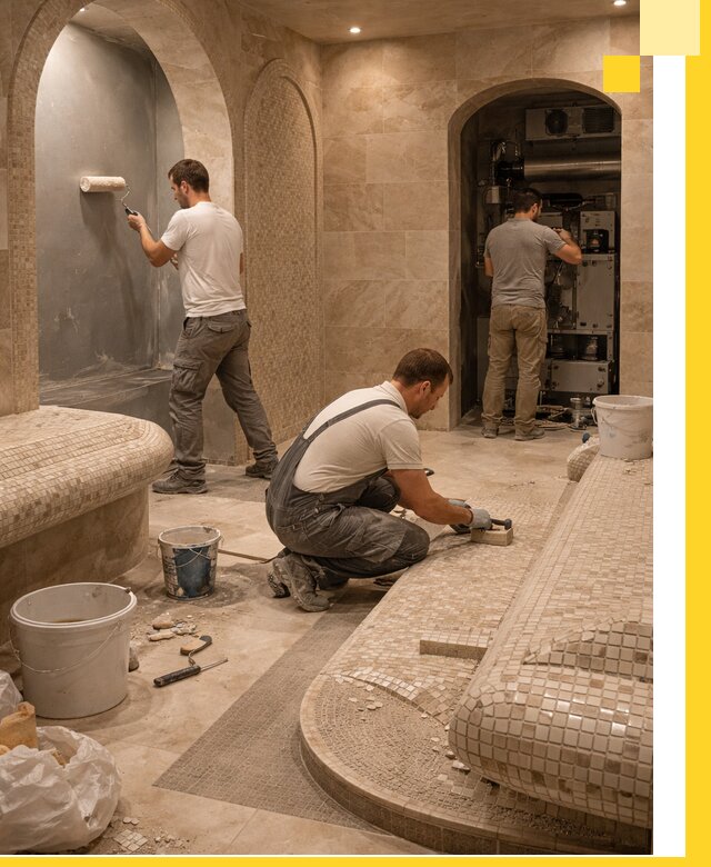 Строительство бани с хамамом и бассейном под ключ в Донском