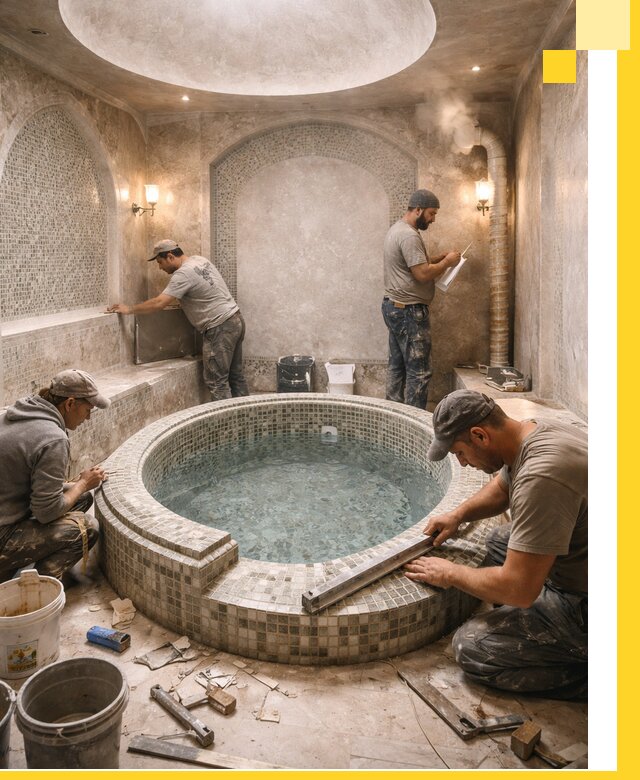 Профессиональное строительство хамама с бассейном в Донском под ключ